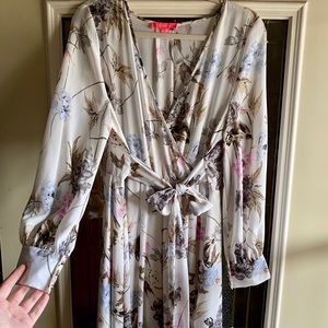 BEAUTIFUL floor length floral dress with gold cuff